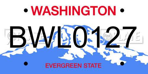 BWL0127 Washington License Plate