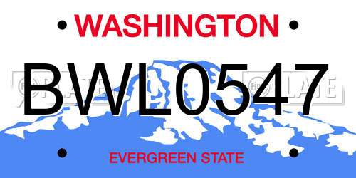 BWL0547 Washington License Plate