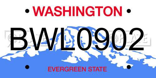 BWL0902 Washington License Plate
