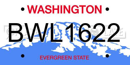 BWL1622 Washington License Plate