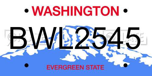 BWL2545 Washington License Plate