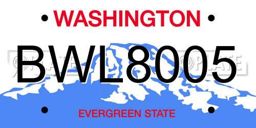 BWL8005 Washington License Plate