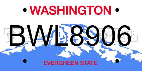 BWL8906 Washington License Plate