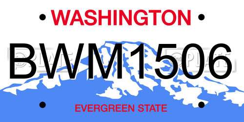 BWM1506 Washington License Plate