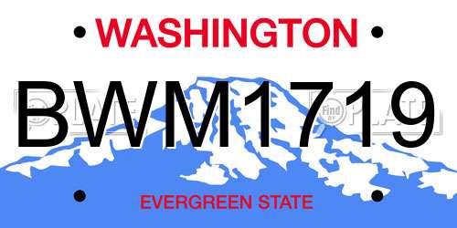BWM1719 Washington License Plate
