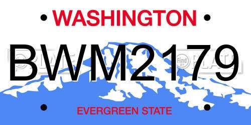 BWM2179 Washington License Plate