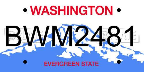 BWM2481 Washington License Plate