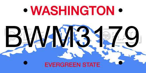 BWM3179 Washington License Plate