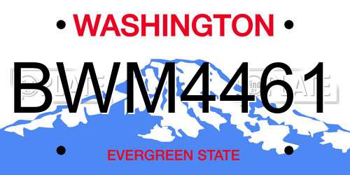 BWM4461 Washington License Plate