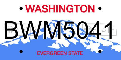 BWM5041 Washington License Plate