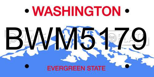 BWM5179 Washington License Plate