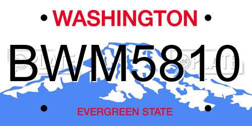 BWM5810 Washington License Plate