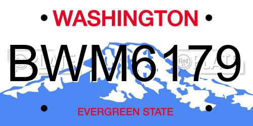 BWM6179 Washington License Plate