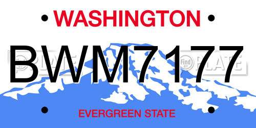 BWM7177 Washington License Plate