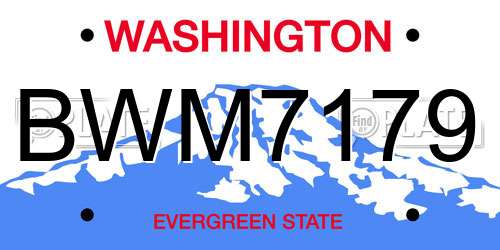 BWM7179 Washington License Plate