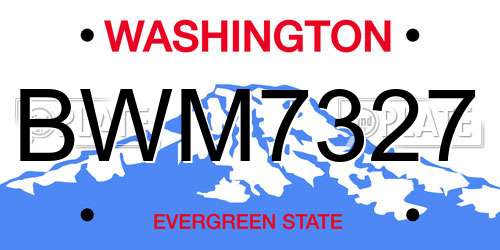 BWM7327 Washington License Plate