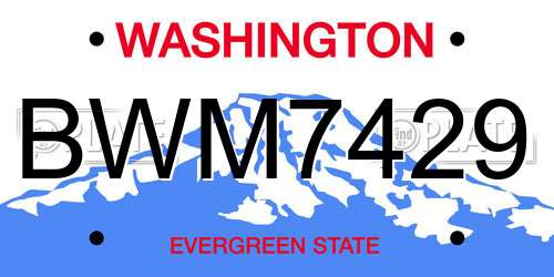 BWM7429 Washington License Plate