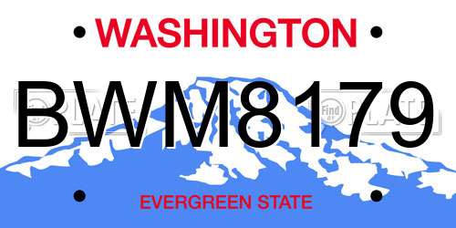 BWM8179 Washington License Plate