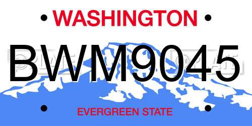 BWM9045 Washington License Plate