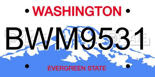 BWM9531 Washington License Plate