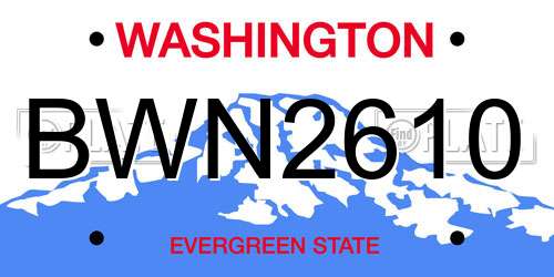BWN2610 Washington License Plate