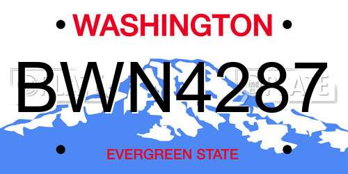 BWN4287 Washington License Plate