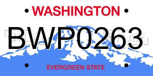 BWP0263 Washington License Plate
