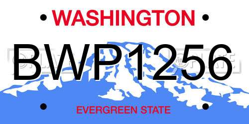 BWP1256 Washington License Plate