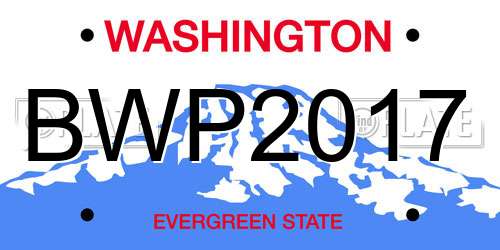 BWP2017 Washington License Plate