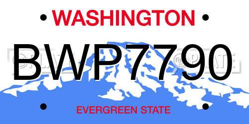 BWP7790 Washington License Plate