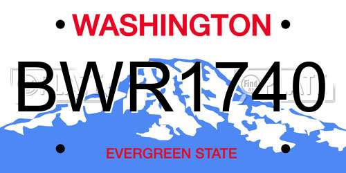 BWR1740 Washington License Plate