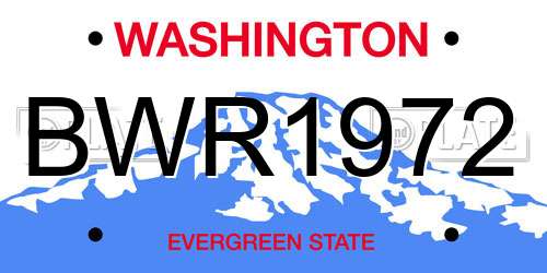 BWR1972 Washington License Plate