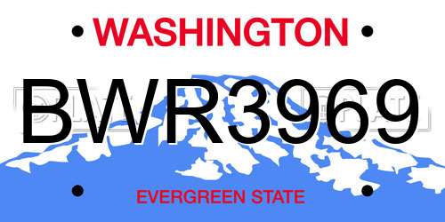 BWR3969 Washington License Plate