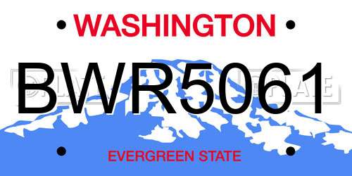 BWR5061 Washington License Plate