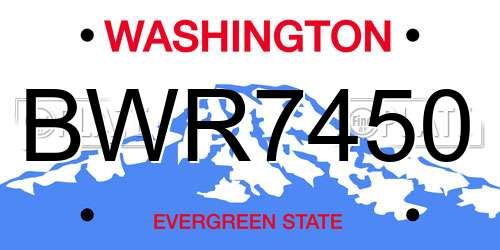 BWR7450 Washington License Plate