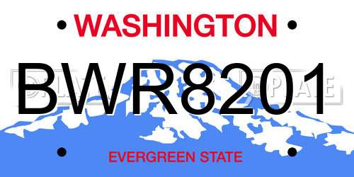 BWR8201 Washington License Plate