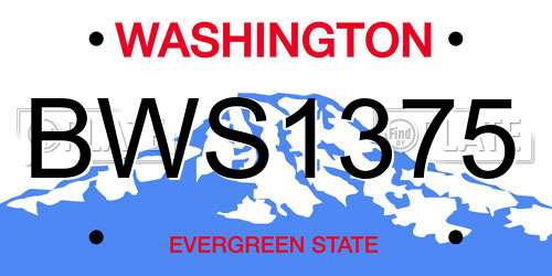 BWS1375 Washington License Plate