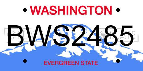 BWS2485 Washington License Plate
