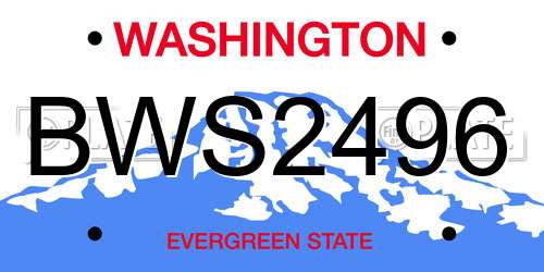 BWS2496 Washington License Plate