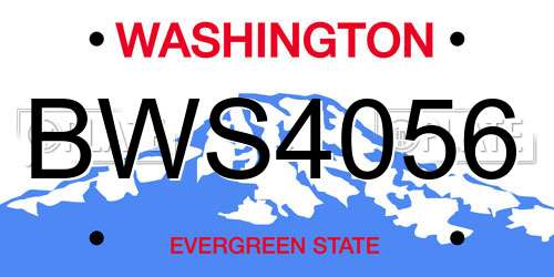 BWS4056 Washington License Plate
