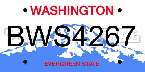 BWS4267 Washington License Plate