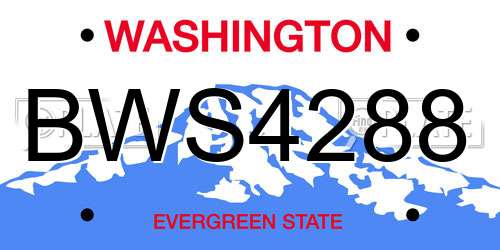 BWS4288 Washington License Plate