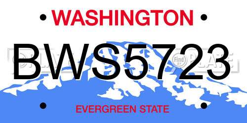 BWS5723 Washington License Plate