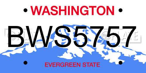 BWS5757 Washington License Plate