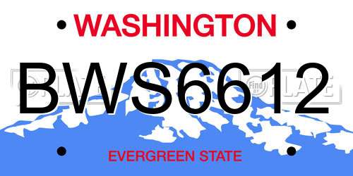 BWS6612 Washington License Plate
