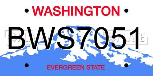BWS7051 Washington License Plate