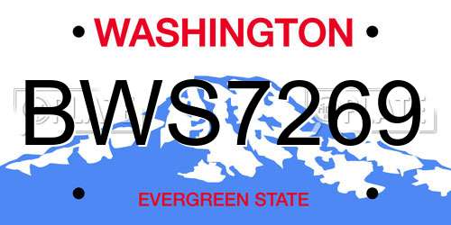 BWS7269 Washington License Plate