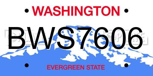 BWS7606 Washington License Plate