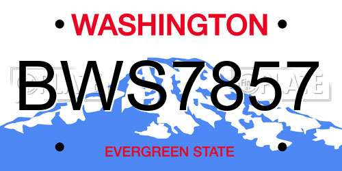 BWS7857 Washington License Plate