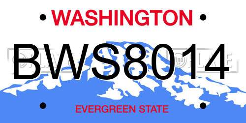 BWS8014 Washington License Plate